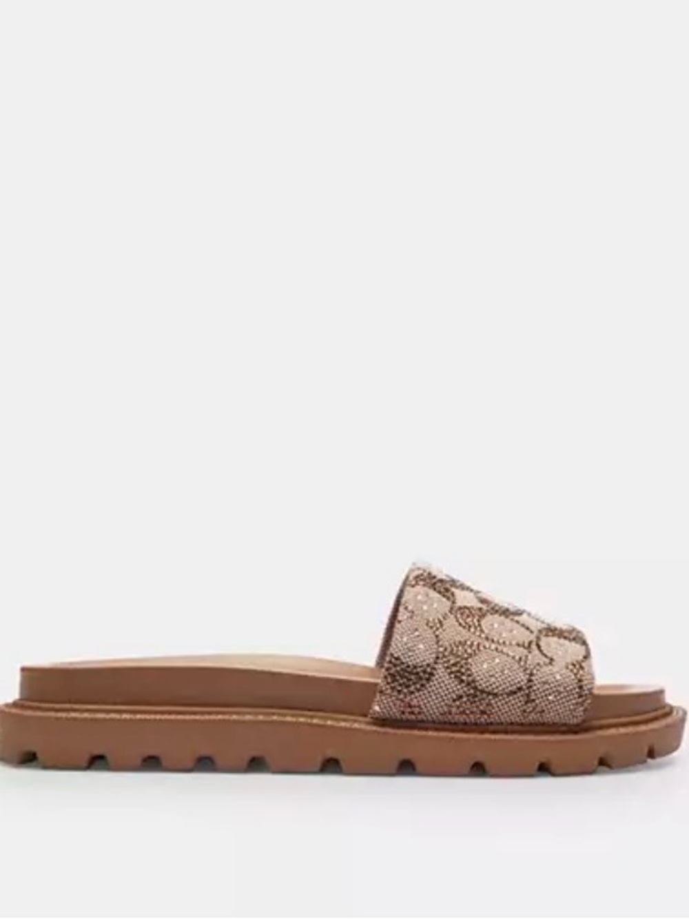 Coach Signature Monogram Slide Sandal - Brown/Tan